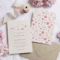 Seagulls Beach Wedding Invitation