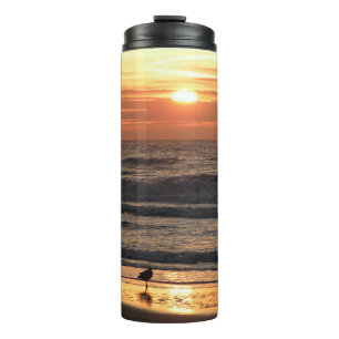 Seagulls by the Sea at Sunset  Thermal Tumbler