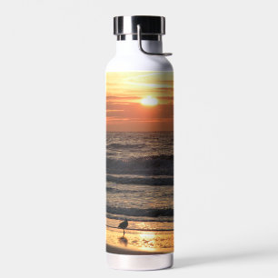 Seagulls by the Sea at Sunset  Water Bottle