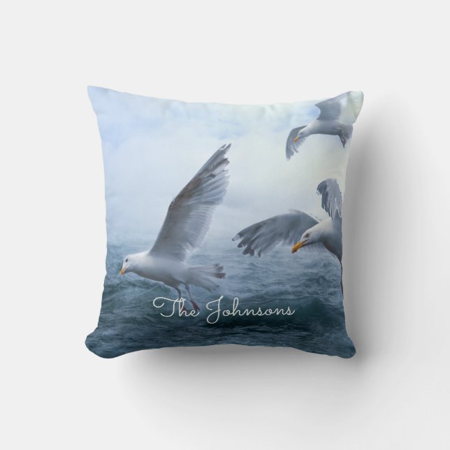 Seagulls Flight over the Sea Cushion (Front)