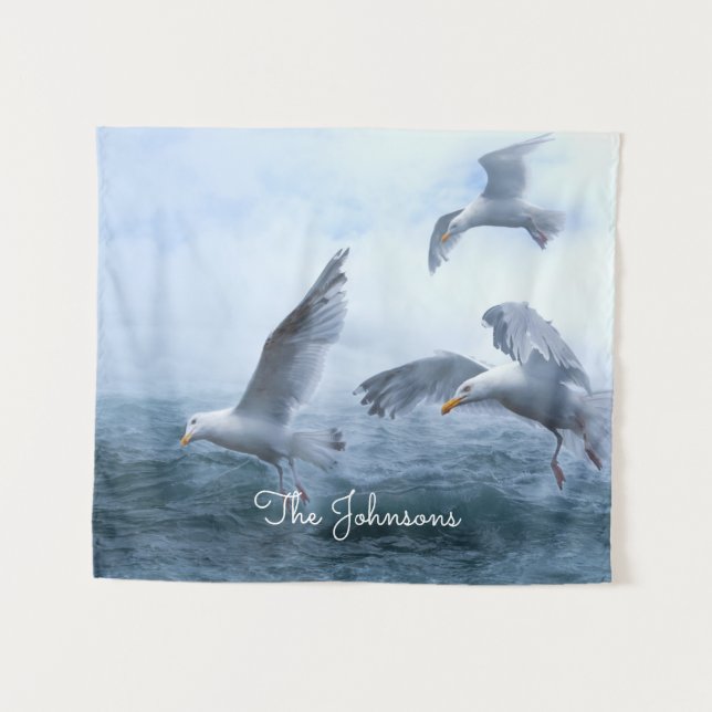 Seagulls Flight over the Sea Tapestry (Front (Horizontal))
