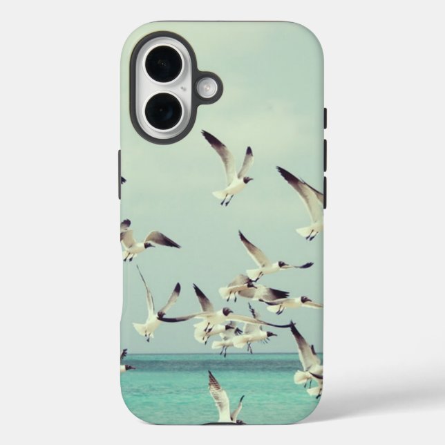 Seagulls Flying Over Ocean Case-Mate iPhone Case (Back)