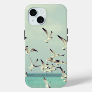 Seagulls Flying Over the Sea Cool iPhone 15 Case