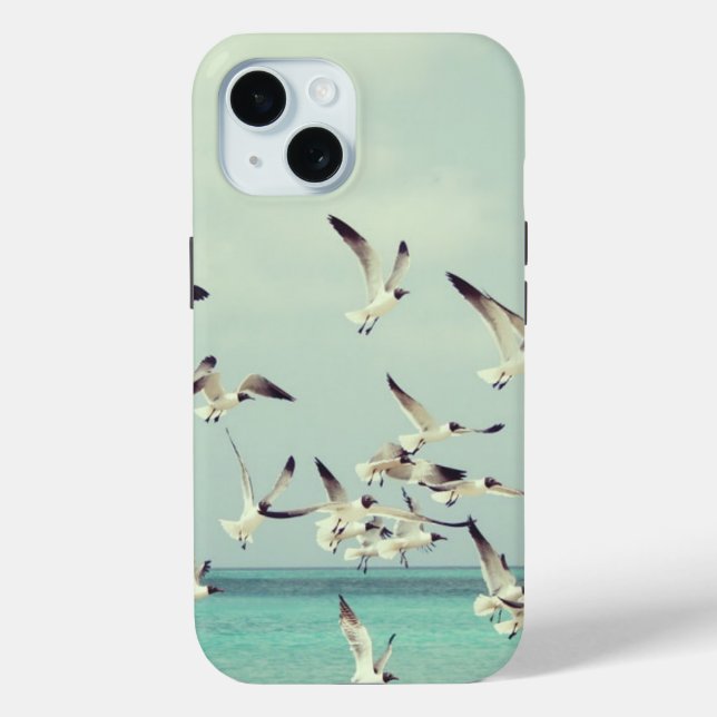 Seagulls Flying Over the Sea Cool Case-Mate iPhone Case (Back)