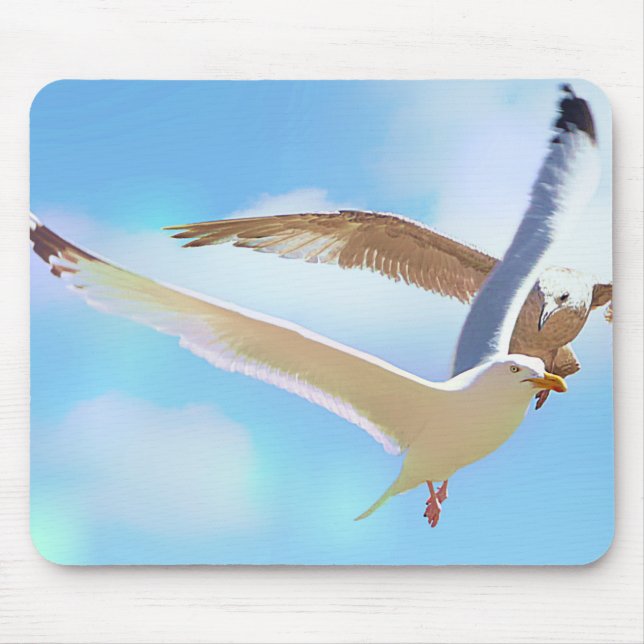Seagulls in Flight Mouse Pad (Front)