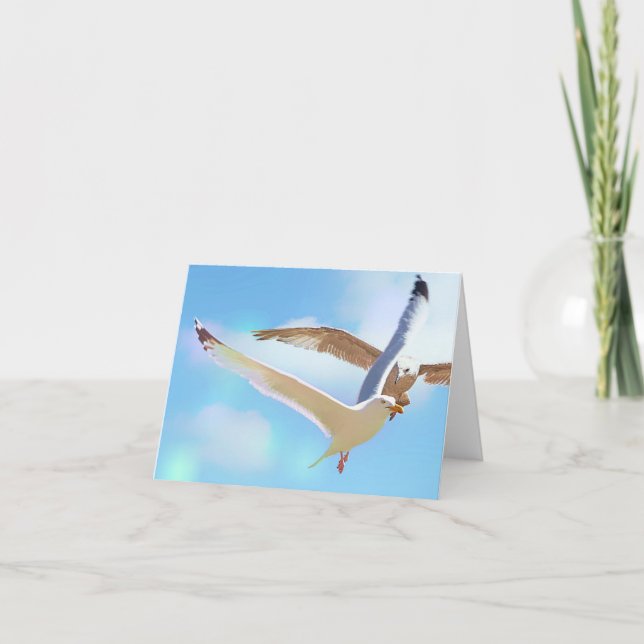 Seagulls in Flight Note Card (Front)