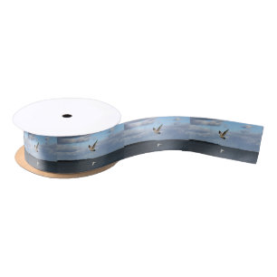 Seagulls in Flight Satin Ribbon