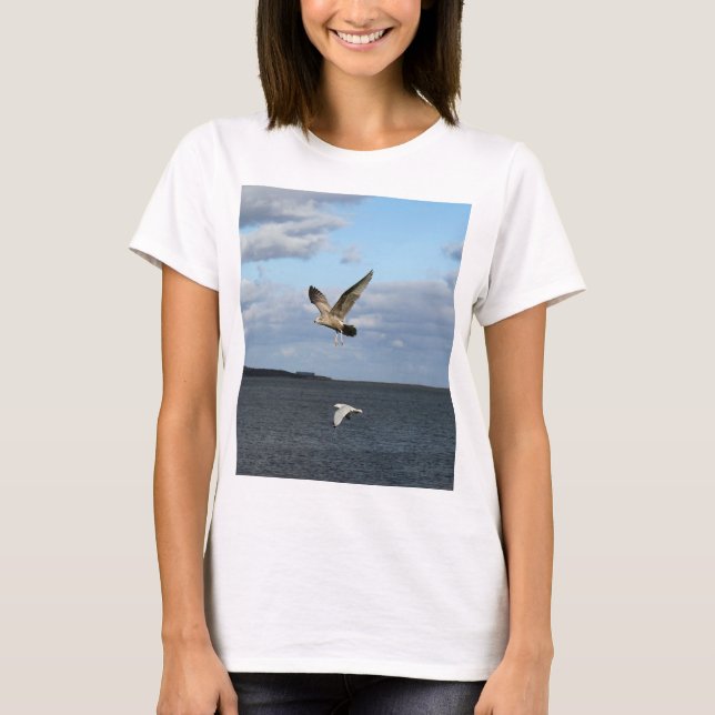 Seagulls in Flight T-Shirt (Front)