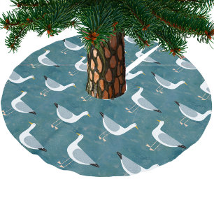 Seagulls Nautical Brushed Polyester Tree Skirt