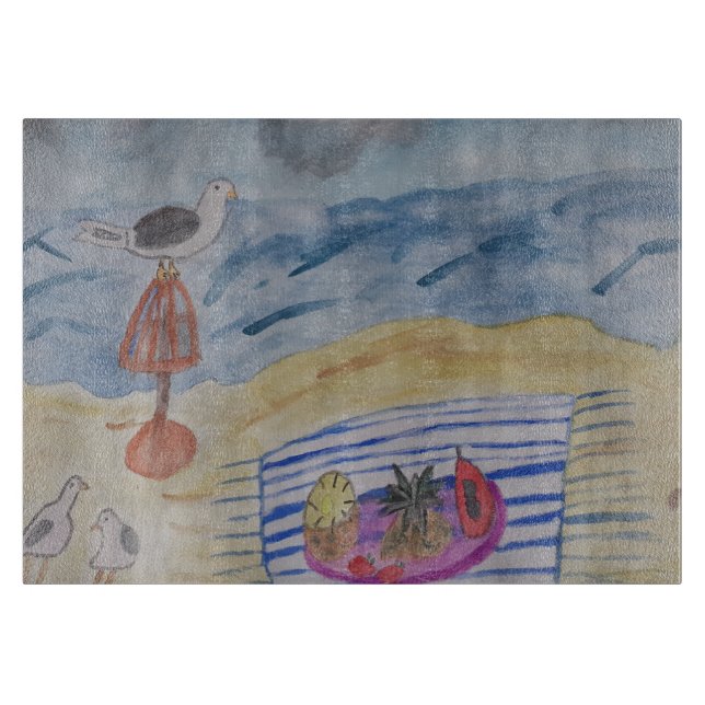 Seagulls On The Beach Cutting Board (Front)