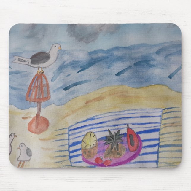 Seagulls On The Beach Mouse Mat (Front)