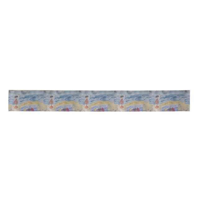 Seagulls on the Beach Satin Ribbon (Front)