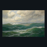 Seagulls Over Waves by Max Jensen Poster<br><div class="desc">This is a print of the vintage oil on canvass seascape painting "Seagulls Over Waves" by Max Jensen</div>