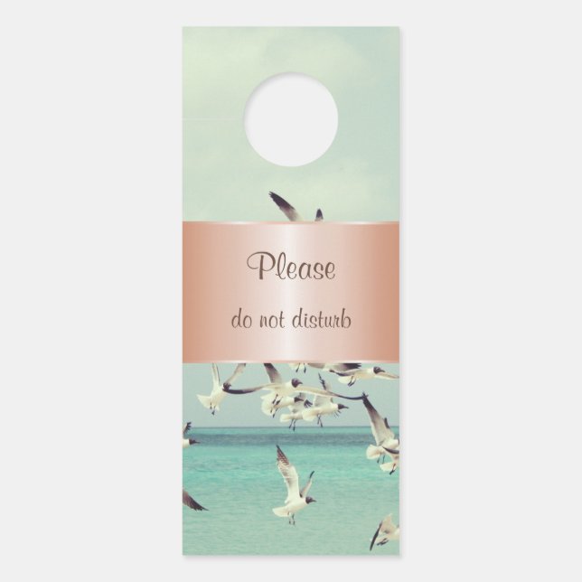 Seagulls Rose Gold Mint Door Hanger (Front)