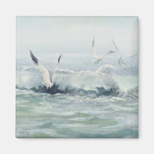 SEAGULLS & SURF by SHARON SHARPE Magnet (Front)