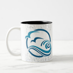 Seagulls Waves Sea Water Two-Tone Coffee Mug