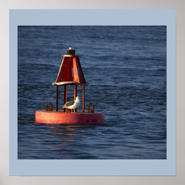 Seagulls with Buoy Poster (Front)
