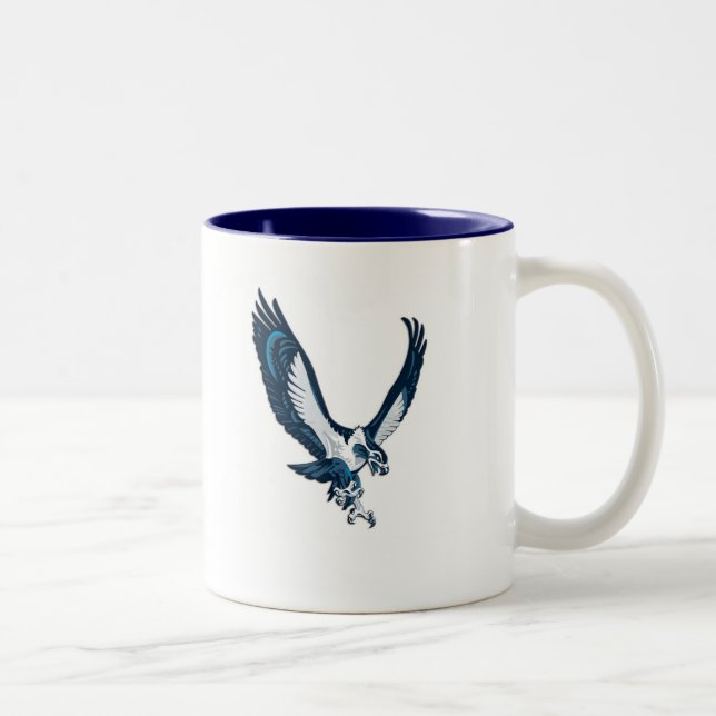 Seahawk, UNCW SWIMMING Two-Tone Coffee Mug (Right)