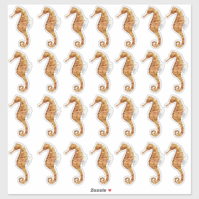 Seahorse 28 Watercolor Painted Transparent (Sheet)