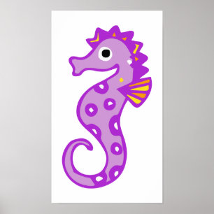 seahorse-313946 CARTOON CUTE seahorse fish ocean a Poster
