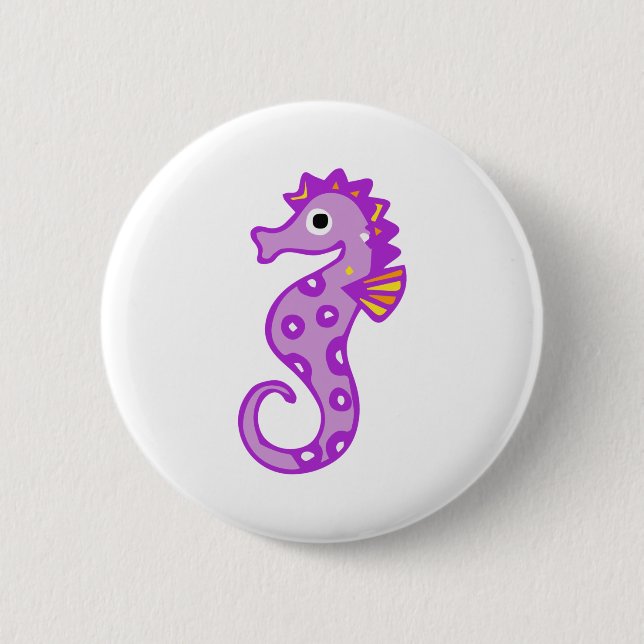 Seahorse 6 Cm Round Badge (Front)