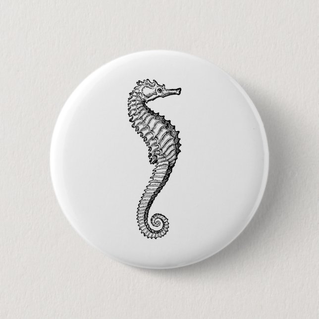 Seahorse 6 Cm Round Badge (Front)