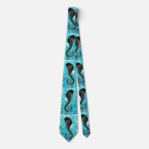 Seahorse Aboriginal Art Tie