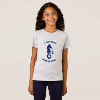 Seahorse Anchor First Mate Boat or Name Navy Grey