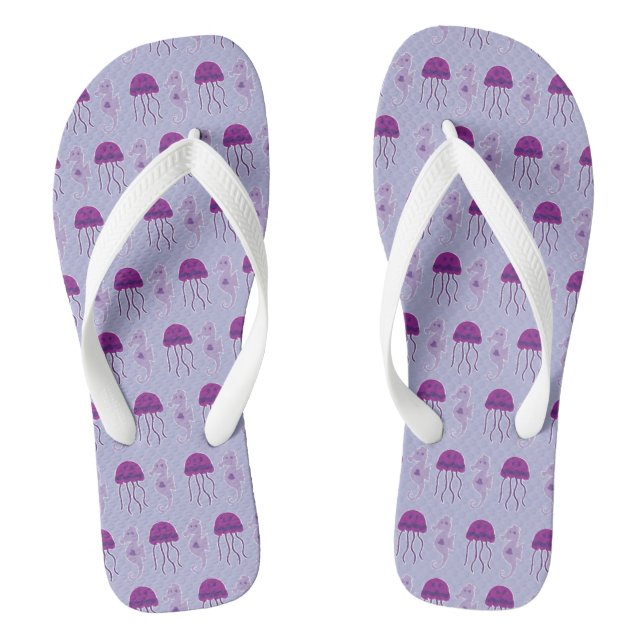 Seahorse and Jellyfish Flip Flops (Footbed)