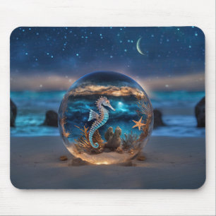 Seahorse and Starfish Beach Underwater Surreal Orb Mouse Mat
