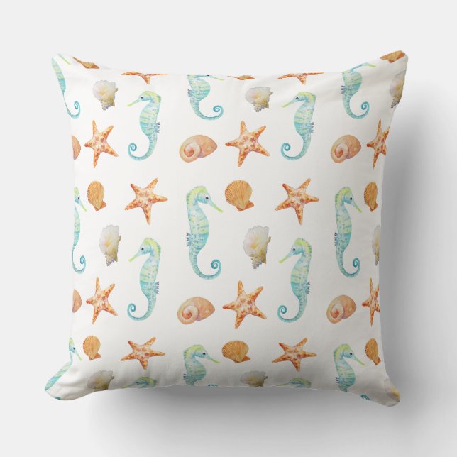 Seahorse and Starfish Cushion (Front)