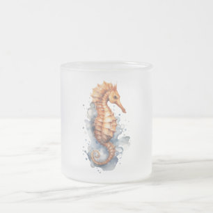 Seahorse animal invertebrate   frosted glass coffee mug