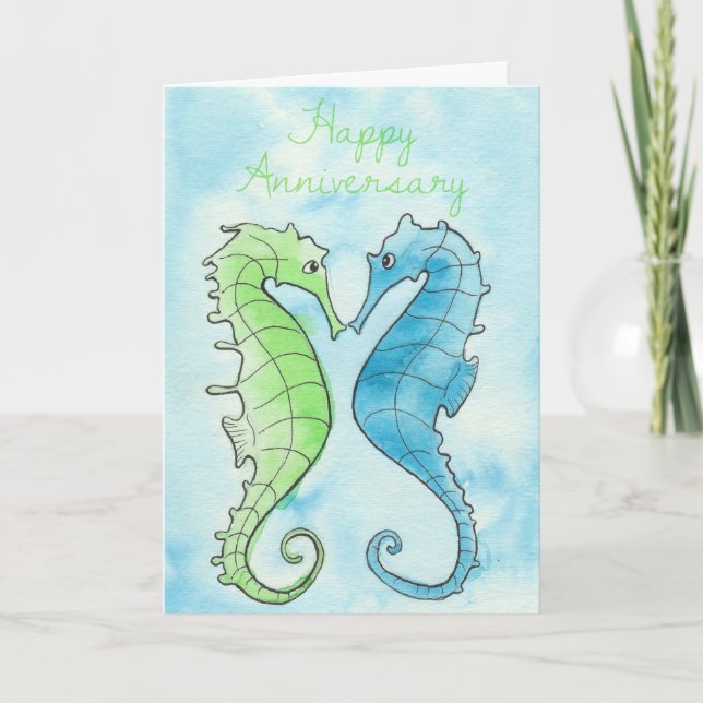 Seahorse Anniversary Card (Front)