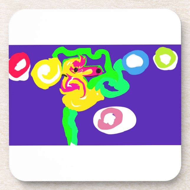Seahorse art king  coaster (Front)
