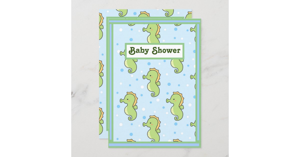 Seahorse Baby Shower Invitation Zazzle