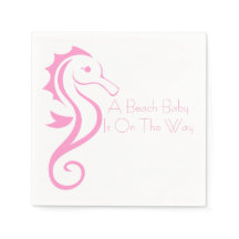 Seahorse Baby Shower Napkin (girl)