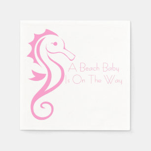 Seahorse Baby Shower Napkin (girl)