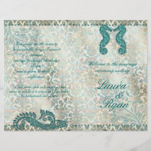Seahorse Beach Wedding Program Flyer