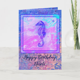 Seahorse Birthday Card