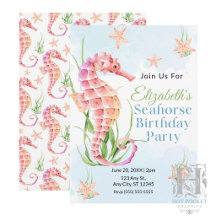 Seahorse Birthday Invitation