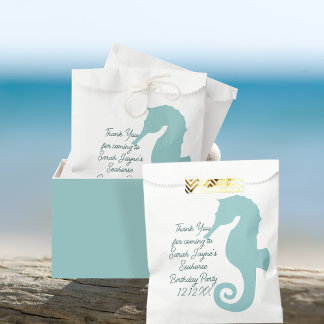 Seahorse Birthday Party Custom Favour Bag