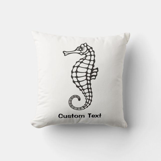 Seahorse Black Cushion (Front)