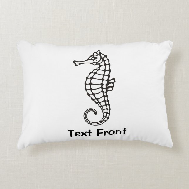 Seahorse Black Decorative Cushion (Front)