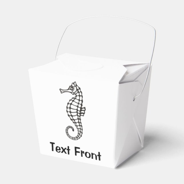 Seahorse Black Favour Box (Front Side)