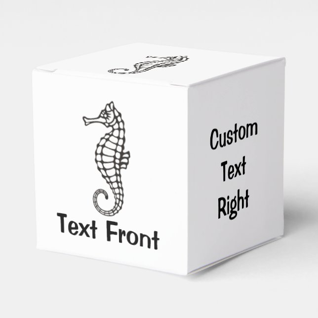 Seahorse Black Favour Box (Front Side)