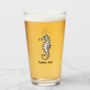 Seahorse Black Glass