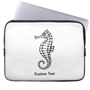 Seahorse Black Laptop Sleeve