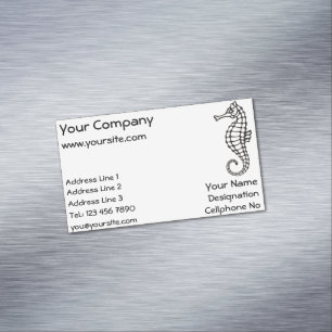 Seahorse Black Magnetic Business Card