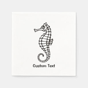 Seahorse Black Napkin
