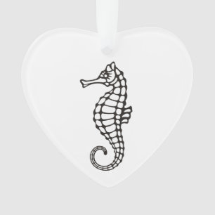 Seahorse Black Ornament
